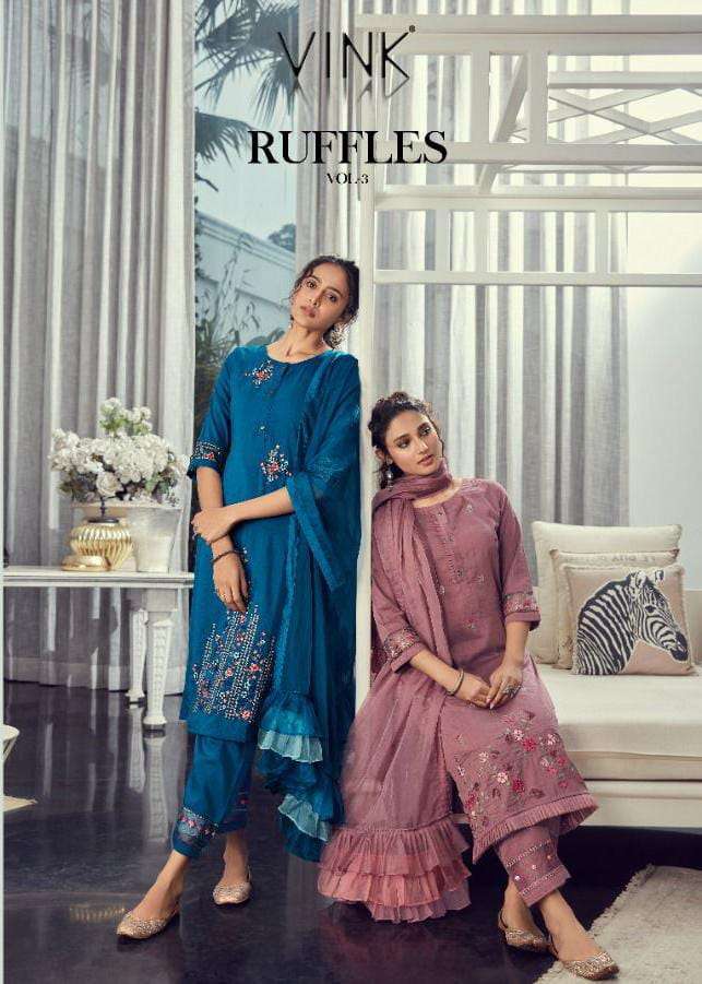 RUFFLES BY VINK 1461 TO 1466 SERIES DESIGNER SILK DRESSES