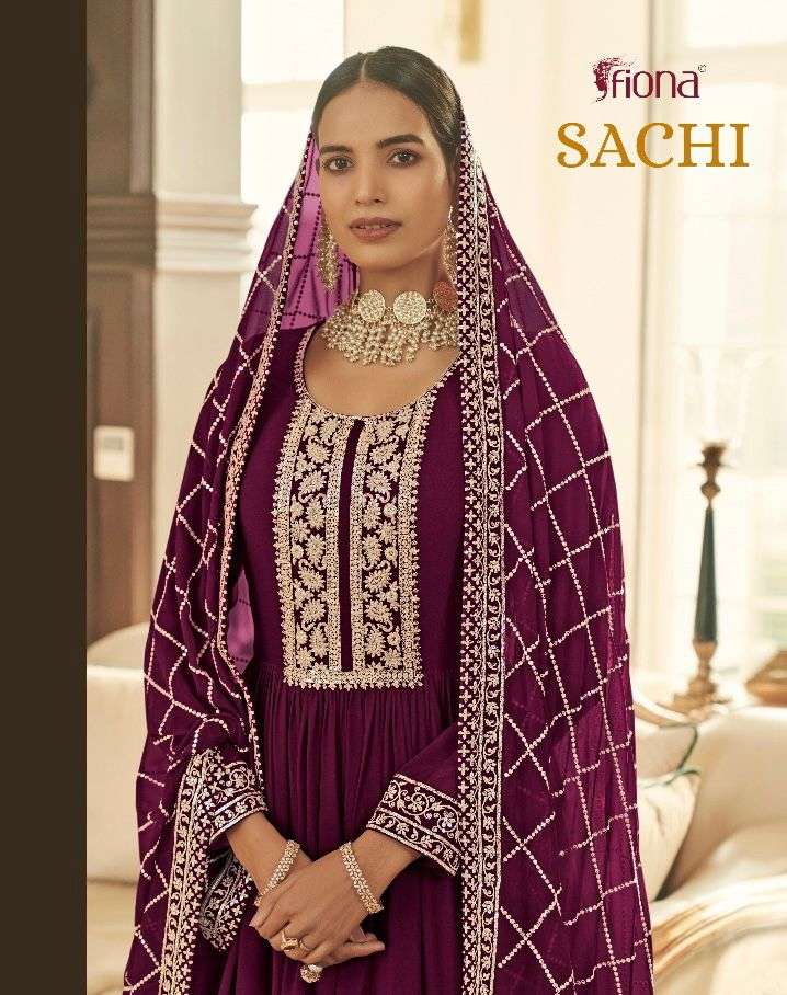 SACHI BY FIONA 51000 TO 51000-C DESIGNER GEORGETTE EMBROIDERED DRESSES