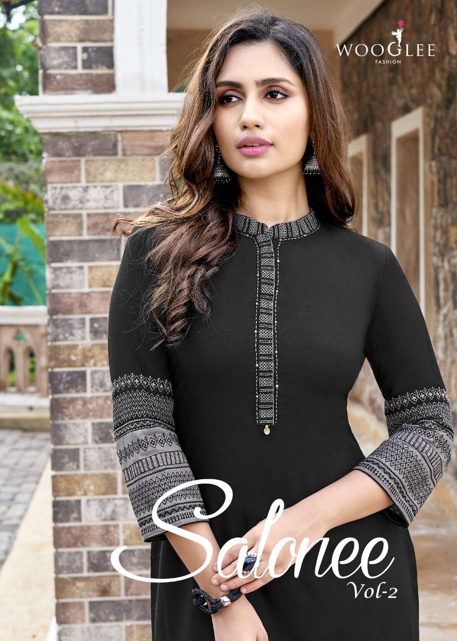 SALONEE VOL-2 BY WOOGLEE 3007 TO 3012 SERIES HEAVY RAYON KURTIS