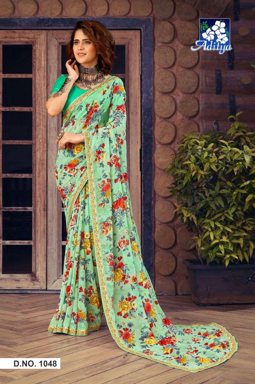 SAVERA VOL-3 BY ADITYA 1045 TO 1053 SERIES MONOPOLY GEORGETTE SAREES