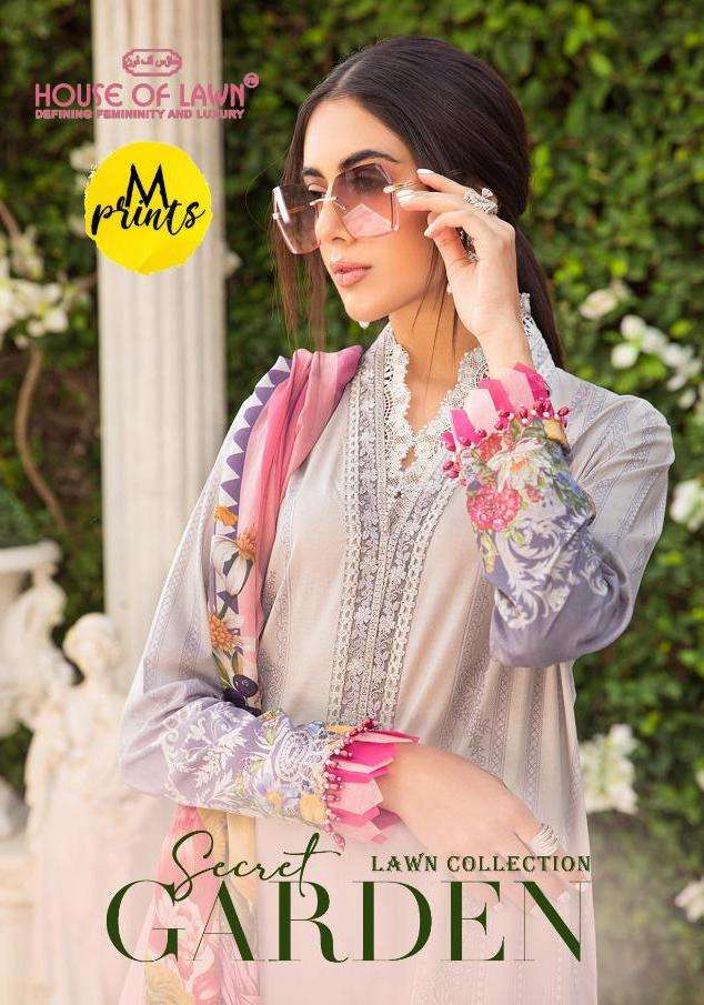 SECRET GARDEN LAWN COLLECTION BY HOUSE OF LAWN PURE COTTON EMBROIDERED PAKISTANI DRESSES