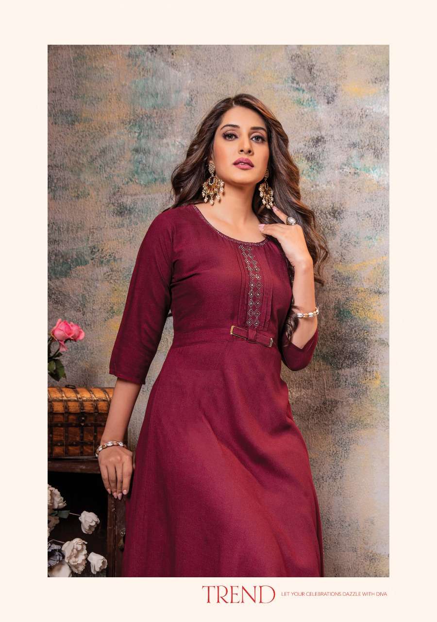 SHAYONA VOL-2 BY WANNA LOOKS 201 TO 207 SERIES RAYON EMBROIDERED KURTIS