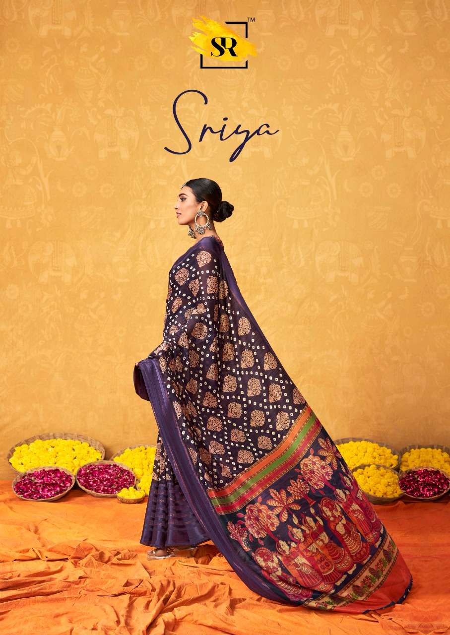 SRIYA BY SR 1001 TO 1010 SERIES COTTON SATIN ZARI BORDER SAREES