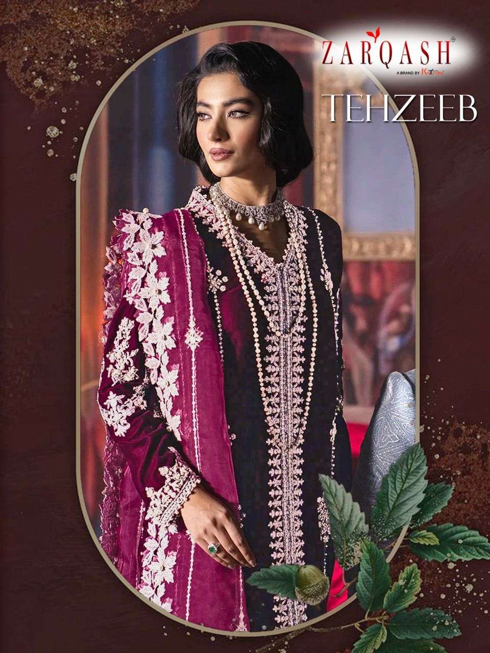 TEHZEEB BY ZARQASH Z-2079-A TO Z-2079-F SERIES FAUX GEORGETTE DRESSES