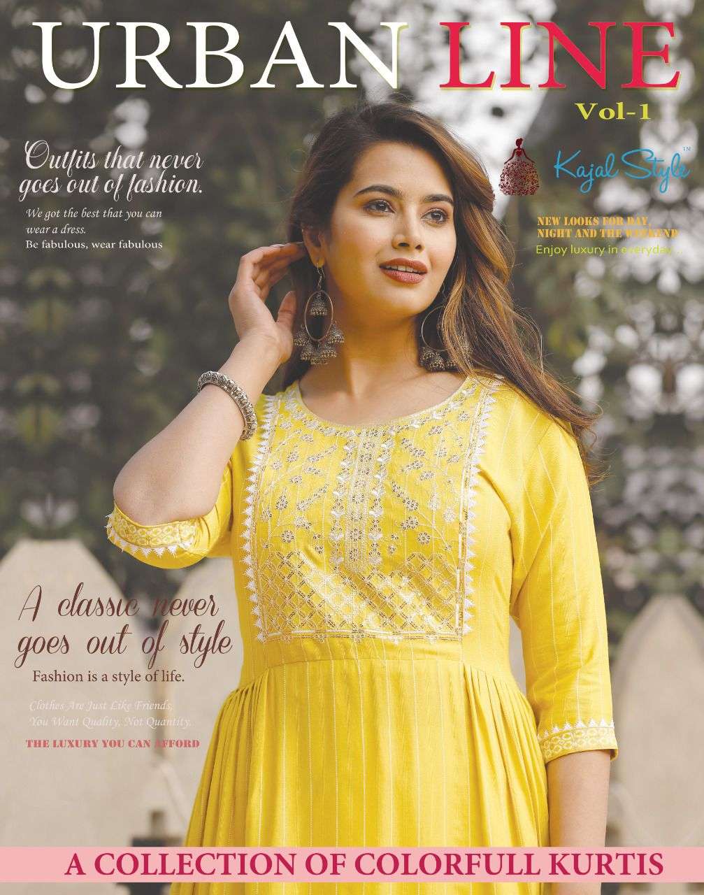 URBAN LINE BY KAJAL STYLE 1001 TO 1010 SERIES RAYON KURTIS