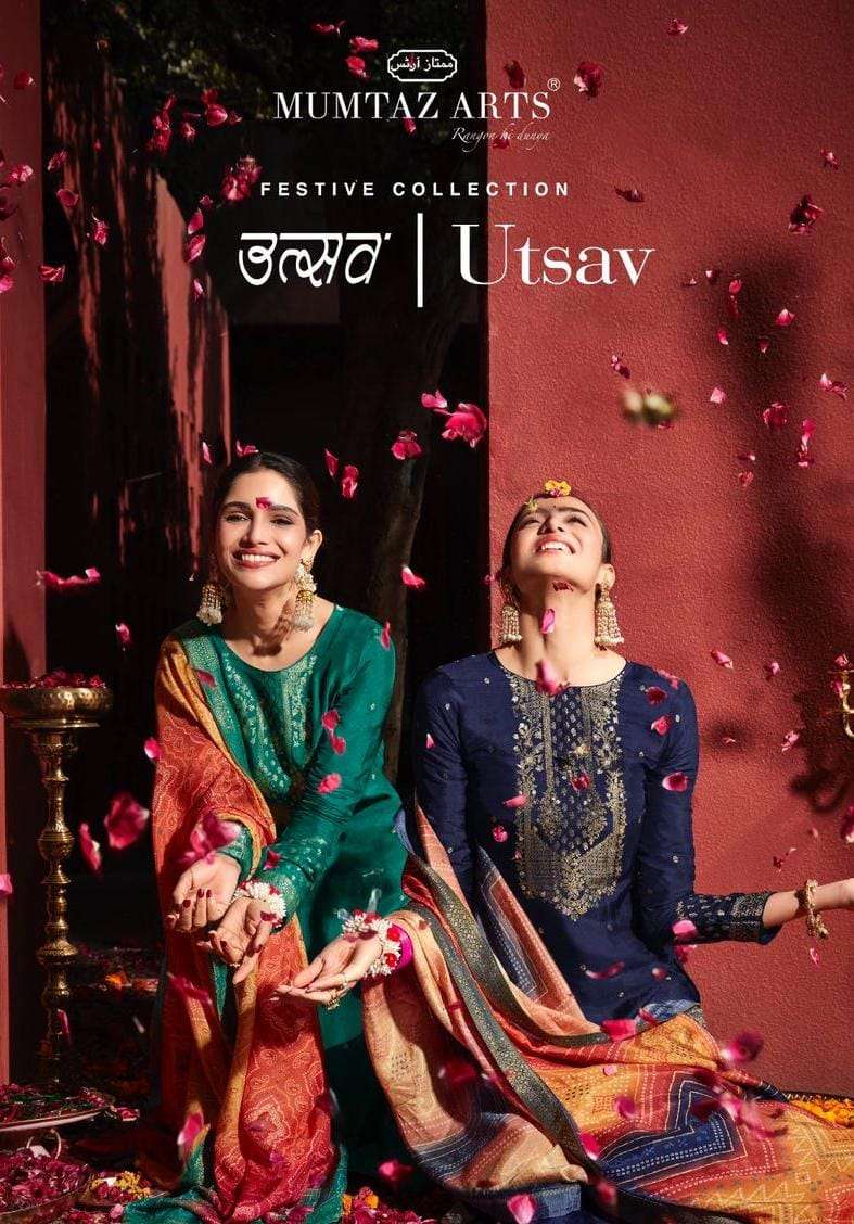 UTSAV BY MUMTAZ ARTS 5001 TO 5006 SERIES DESIGNER DOLA JACQUARD DRESSES