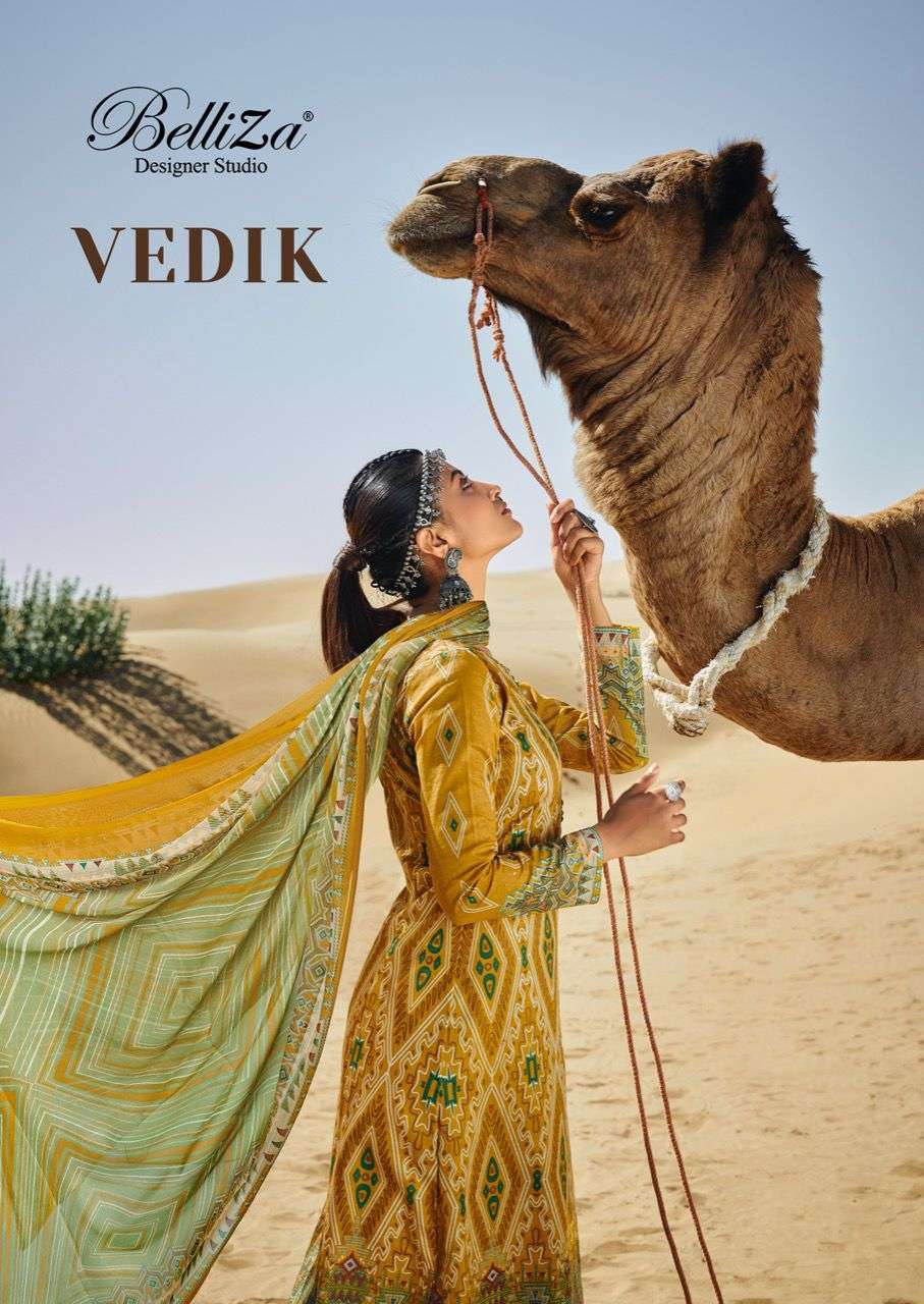 VEDIK BY BELLIZA 593-001 TO 593-010 SERIES DESIGNER COTTON DRESSES