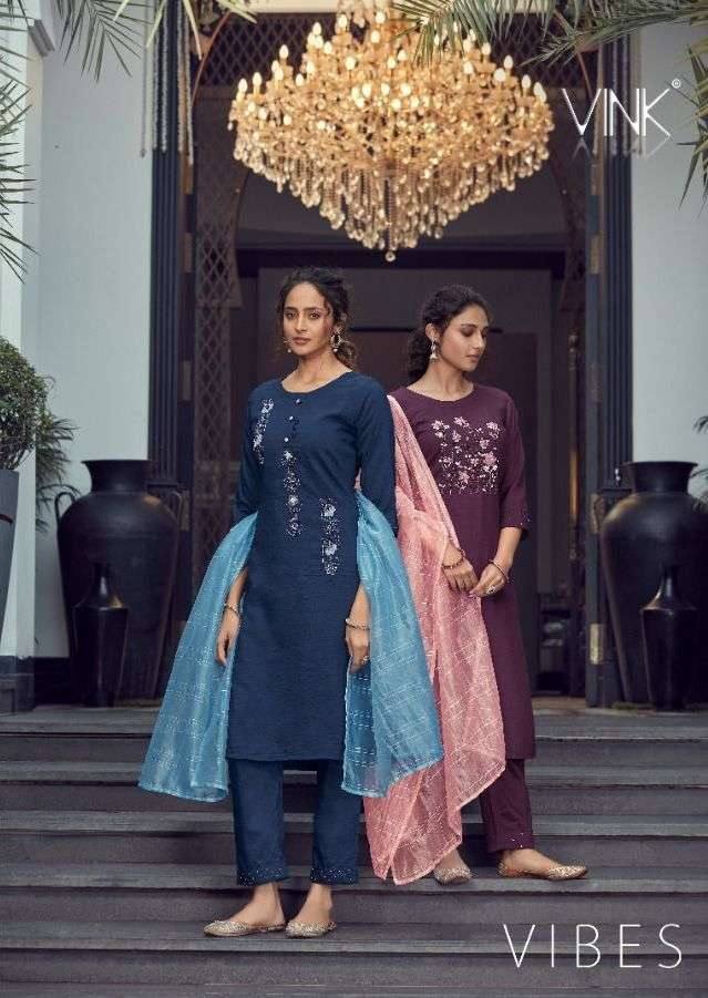 VIBES BY VINK 1481 TO 1486 SERIES DESIGNER SILK DRESSES