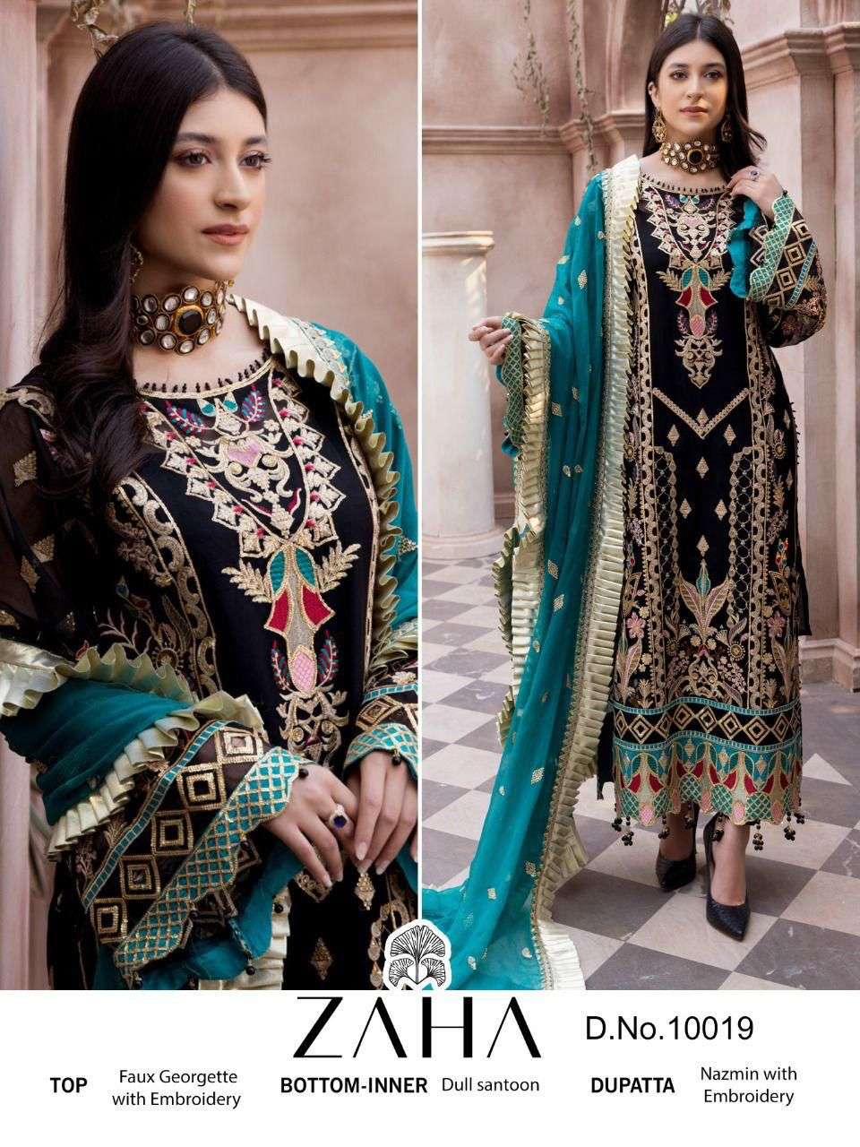 10019 HIT DESIGN BY ZAHA GEORGETTE PAKISTANI DRESSES