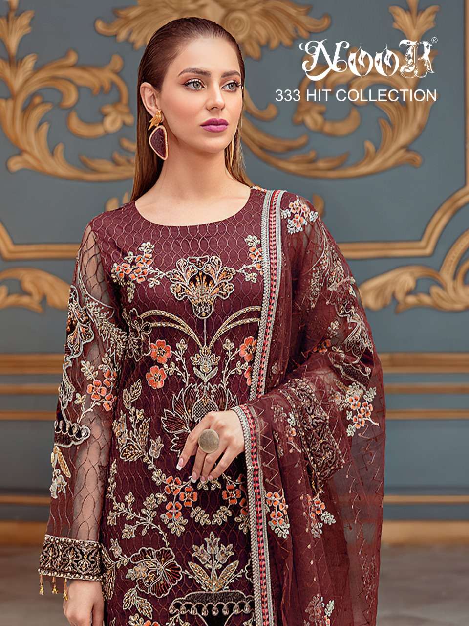 333 HIT COLLECTION BY NOOR 333-A TO 333-E SERIES PAKISTANI GEORGETTE DRESSES