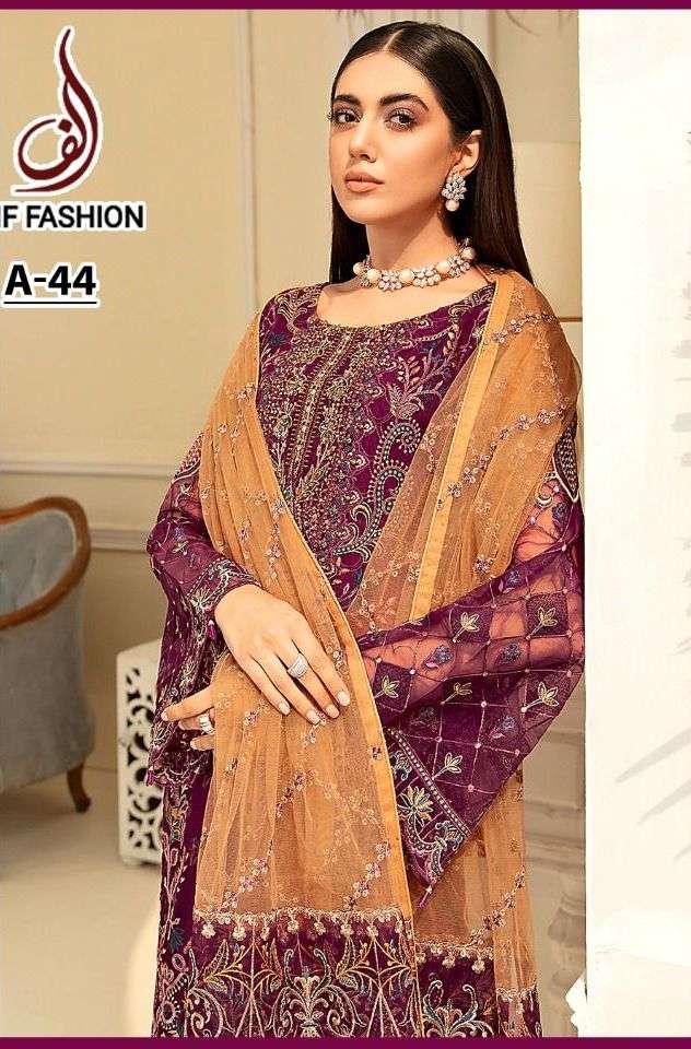 A-44 HIT DESIGN BY ALIF FASHION DESIGNER FAUX GEORGETTE PAKISTANI DRESS