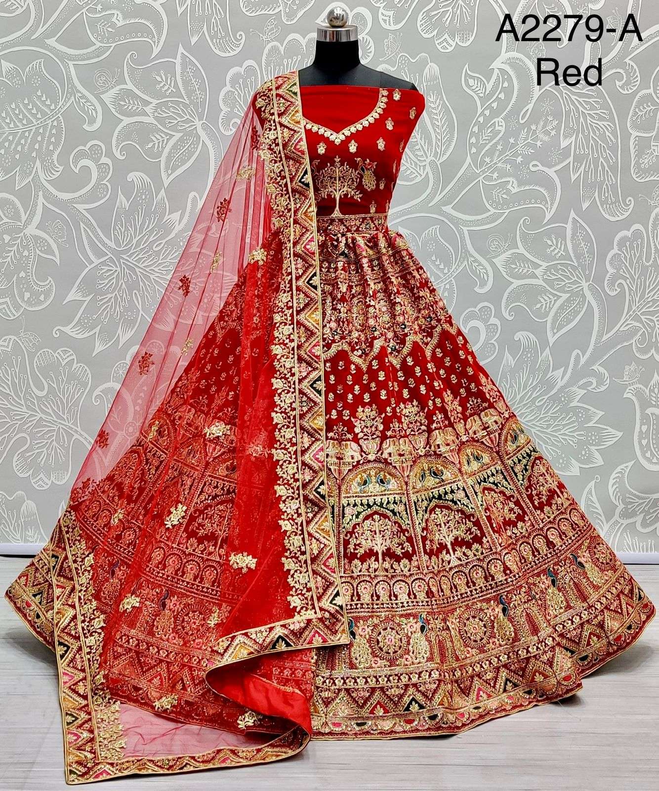 AA BRIDAL BY ASLIWHOLESALE DESIGNER VELVET LEHENGAS