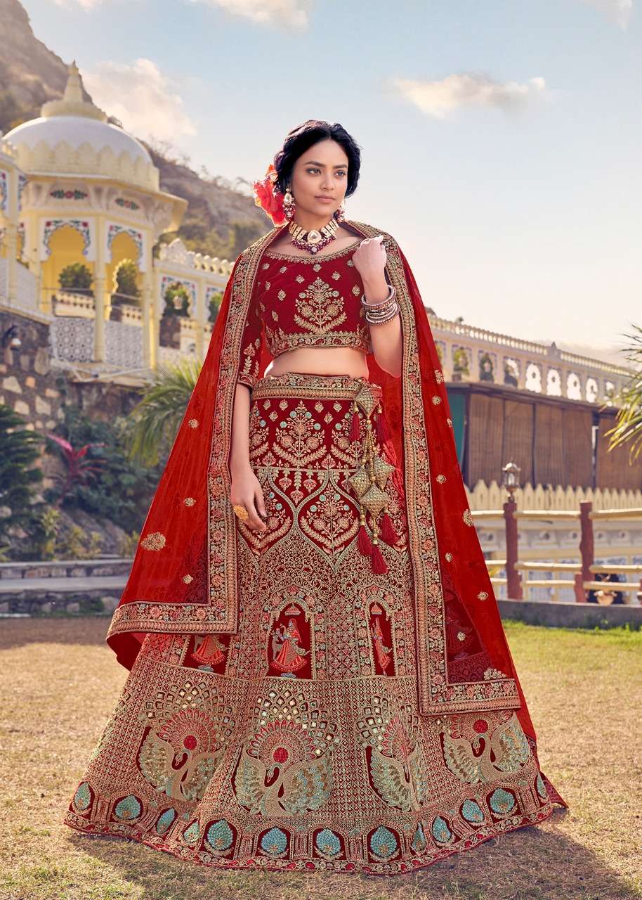 AA MAYRA BY ASLIWHOLESALE 1061 TO 1063 SERIES DESIGNER VELVET LEHENGAS