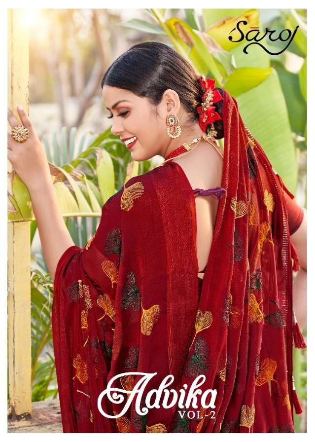 ADVIKA VOL-2 BY SAROJ 1001 TO 1004 SERIES DESIGNER GEORGETTE SAREES