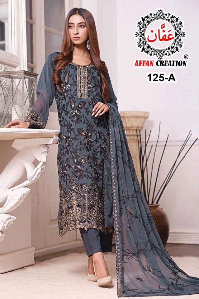 AFFAN 125 HIT DESIGN BY AFFAN CREATION DESIGNER FAUX GEORGETTE DRESS