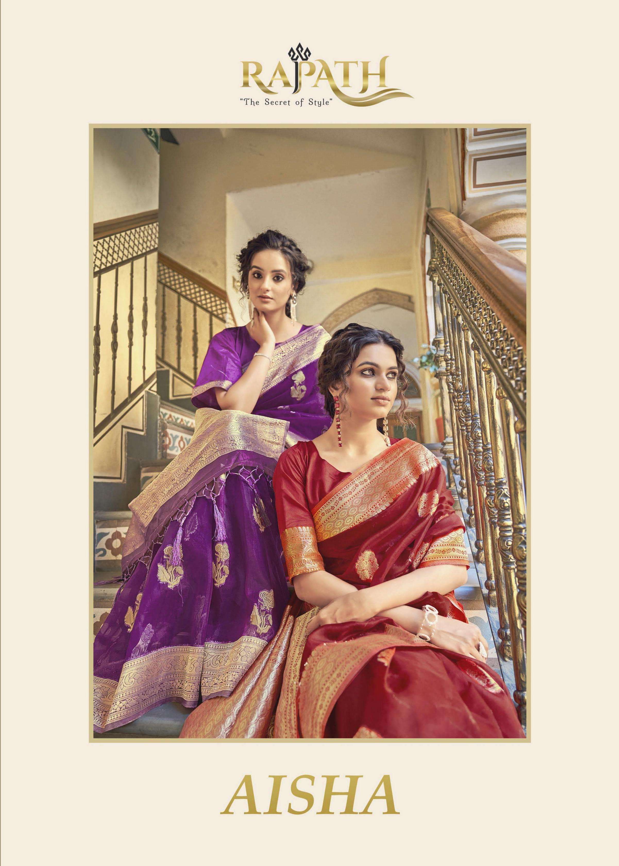 AISHA BY RAJPATH 9401 TO 9408 SERIES SOFT ORGANZA SILK SAREES