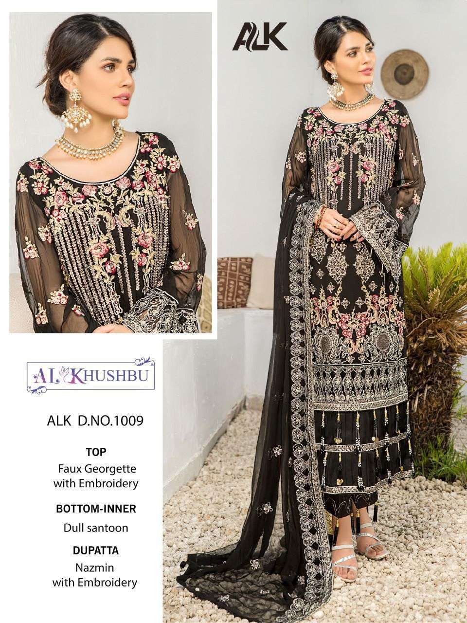 ALK 1009 HIT DESIGN BY AL KHUSHBU GEORGETTE EMBROIDERED DRESSES