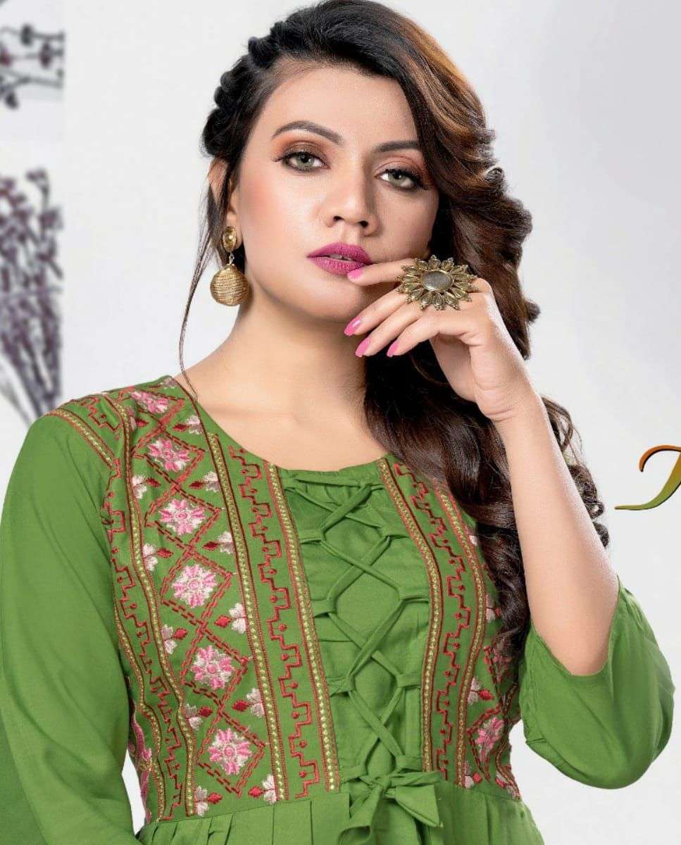 ANANYA BY ASLIWHOLESALE 101 TO 108 SERIES DESIGNER RAYON KURTIS 