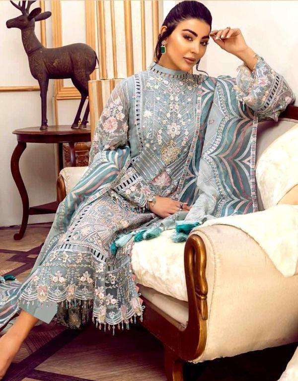 ANAYA ZF 60 BY AL AMRA GEORGETTE EMBORIDERED PAKISTANI DRESS