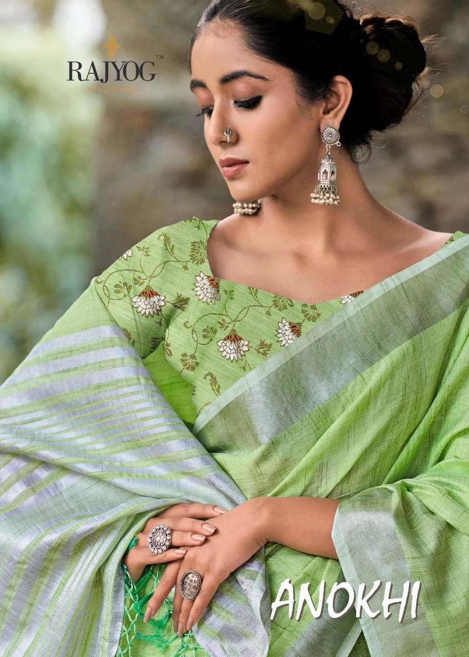 ANOKHI BY RAJYOG 7801 TO 7806 SERIES DESIGNER SOFT LINEN SAREES