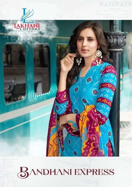 BANDHANI EXPRESS BY LAKHANI COTTONS 9009 TO 9020 SERIES DESIGNER COTTON DRESSES