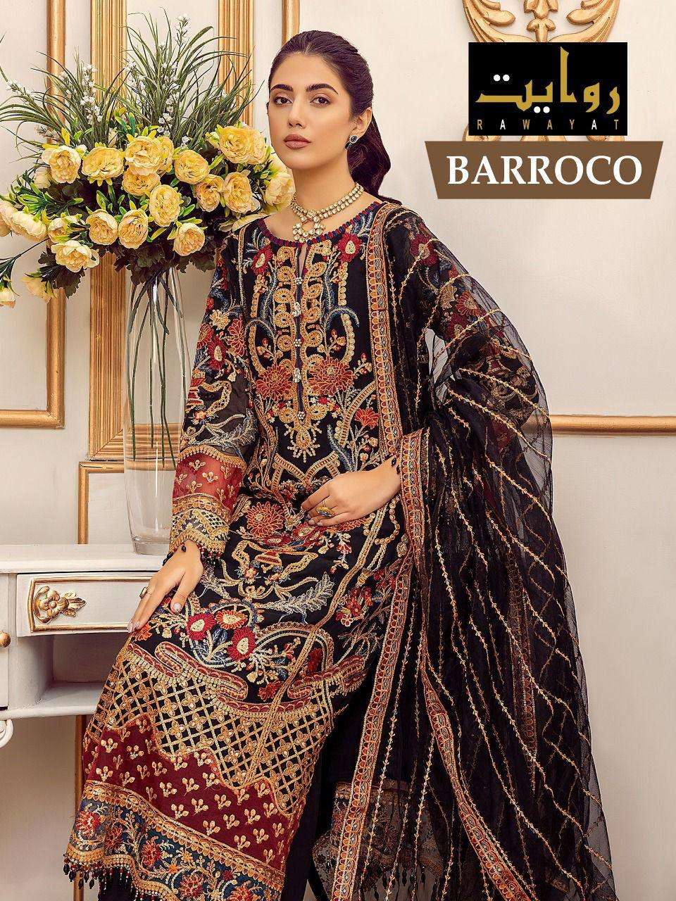 BARROCO BY RAWAYAT 1327 TO 1329 SERIES DESIGNER FAUX GEORGETTE PAKISTANI DRESSES