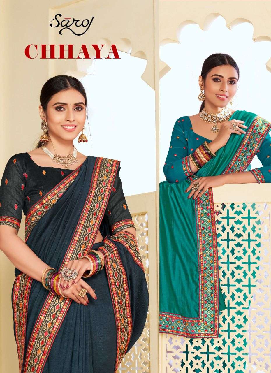 CHHAYA BY SAROJ 268001 TO 268008 SERIES DESIGNER VICHITRA SILK SAREES