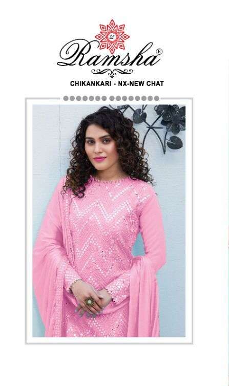 CHIKANKARI NX NEW BY RAMSHA 01-I TO 01-L SERIES DESIGNER GEORGETTE PAKISTANI DRESSES