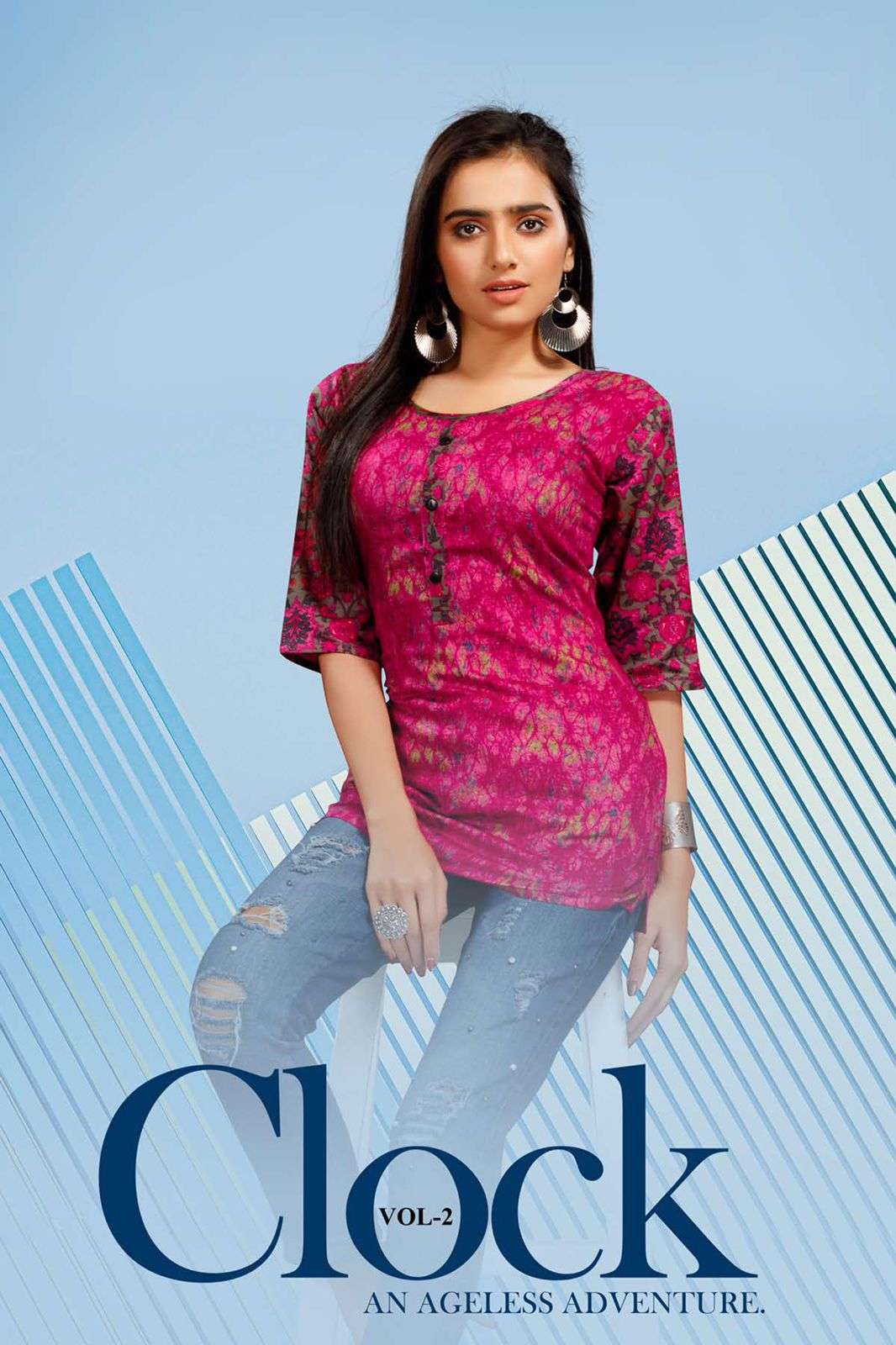 CLOCK VOL-2 BY ASLIWHOLESALE 1001 TO 1014 SERIES DESIGNER COTTON TOP