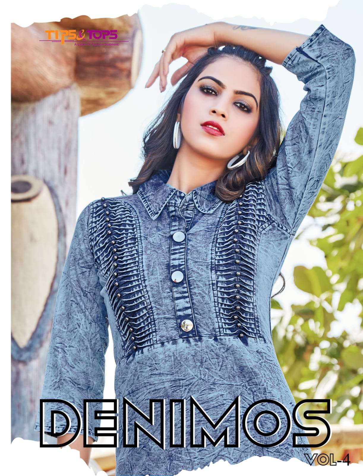 DENIMOS VOL-4 BY TIPS & TOPS 01 TO 06 SERIES DESIGNER COTTON DENIM KURTIS