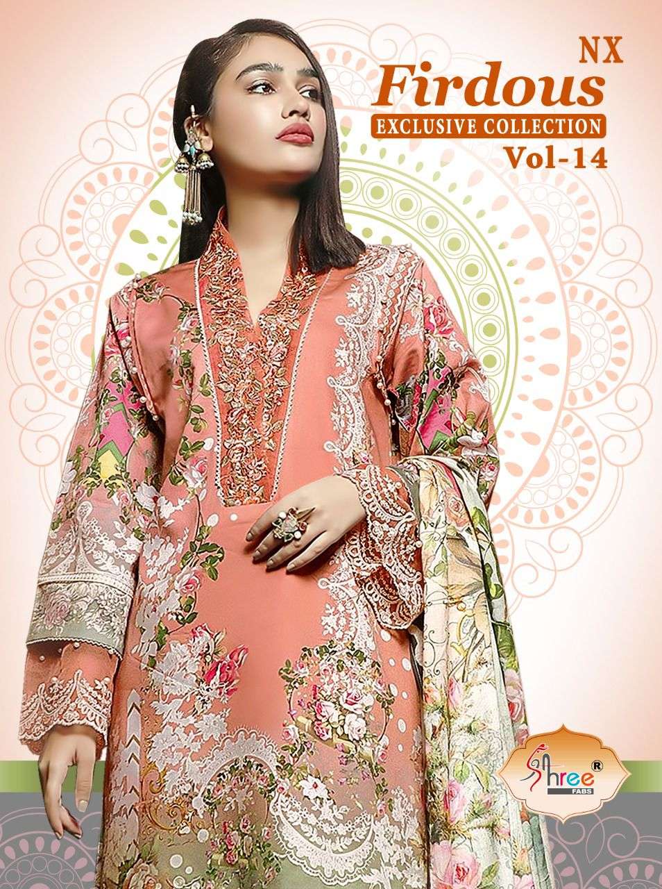 FIRDOUS EXCLUSIVE COLLECTION VOL-14 NX BY SHREE FABS DESIGNER COTTON DRESSES