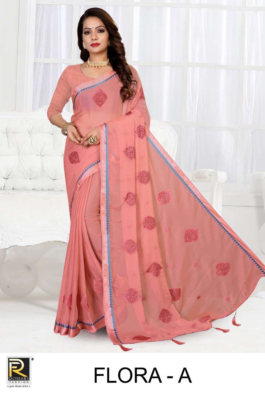 FLORA BY RONISHA FASHION DESIGNER CHIFFON SAREES