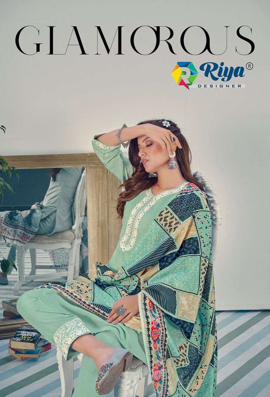 GLAMOROUS BY RIYA DESIGNER 1001 TO 1006 SERIES DESIGNER COTTON DRESSES