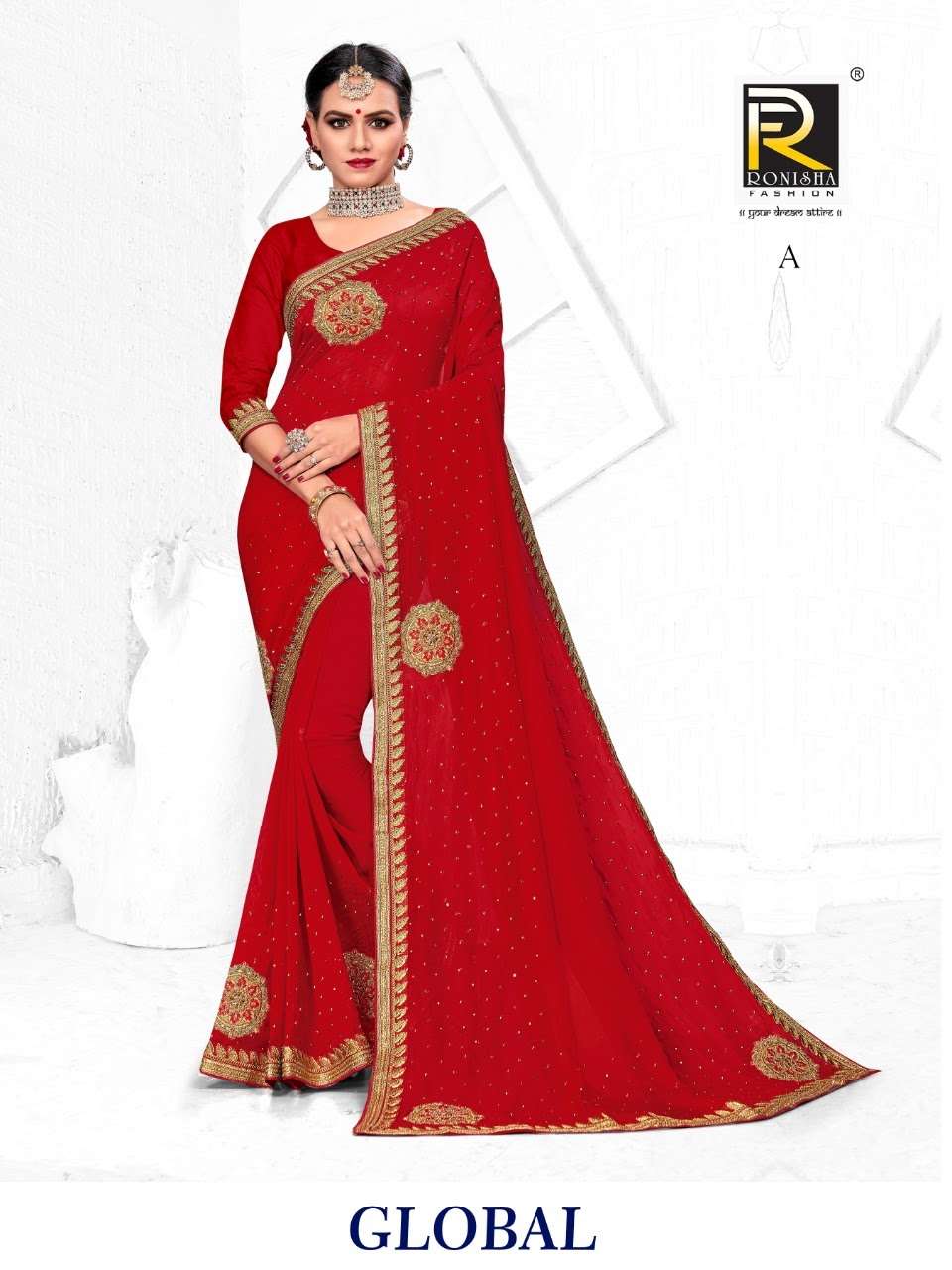 GLOBAL BY RONISHA FASHION A TO E SERIES DESIGNER SILK SAREES