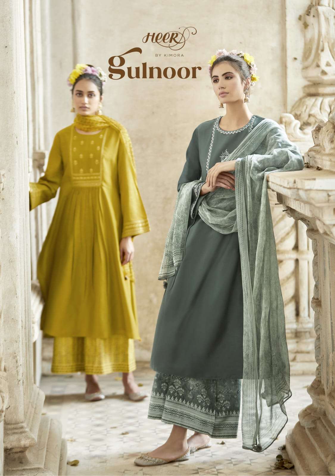 GULNOOR BY HEER 8531 TO 8838 SERIES PURE COTTON SATIN DRESSES