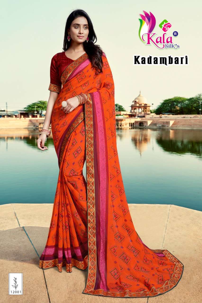 KADAMBARI BY KALA SILKS 12001 TO 12008 SERIES DESIGNER SAREES