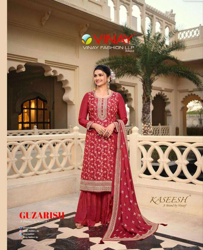 KASEESH GUZARISH BY VINAY FASHION 16981 TO 16989 SERIES DOLA JACQUARD DRESSES