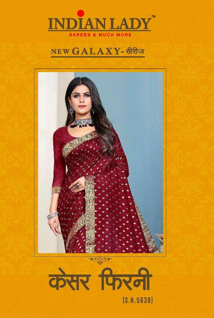 KESAR FIRNI VOL-6 BY INDIAN LADY 5638-A TO 5638-H SERIES DESIGNER VICHITRA SILK SAREES