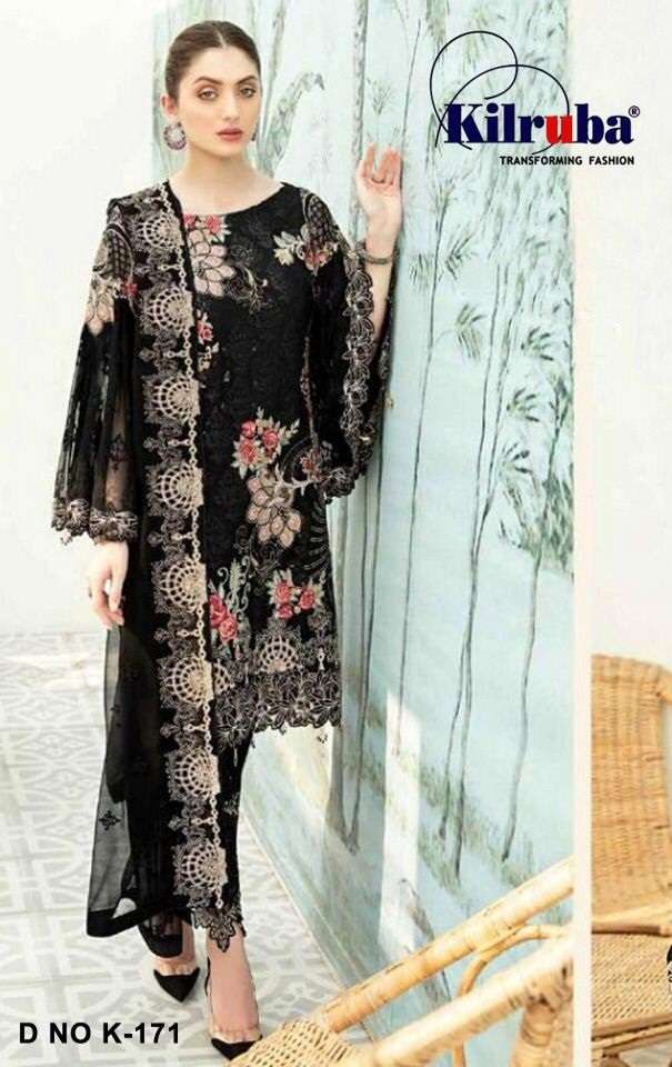 KILRUBA K-171 HIT DESIGN BY KILRUBA DESIGNER GEORGETTE PAKISTANI DRESS