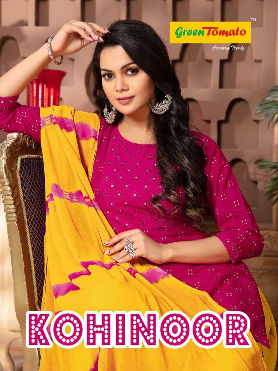 KOHINOOR BY GREEN TOMATO 001 TO 008 SERIES DESIGNER RAYON DRESSES