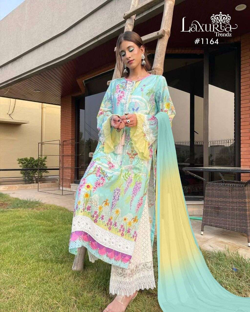 LAXURIA 1164 COLOURS BY LAXURIA TRENDZ MUSLIN STITCHED DRESSES