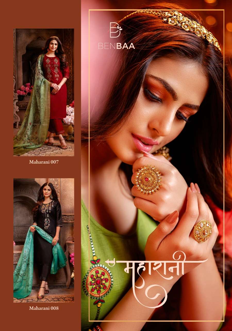 MAHARANI BY BENBAA 001 TO 006 SERIES DESIGNER SILK DRESSES