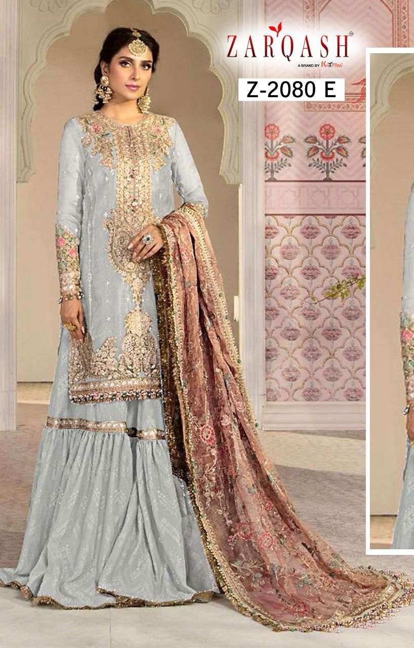 MARIYA.B MBROIDERED VOL-3 BY ZARQASH Z-2080-A TO Z-2080-F SERIES ORGANZA DRESSES