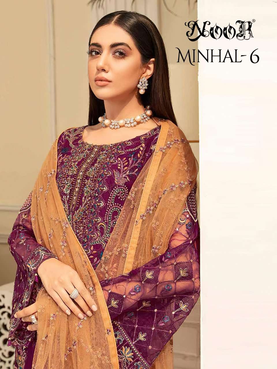 MINHAL VOL-6 BY NOOR 160002 TO 160004 SERIES DESIGNER GEORGETTE DRESSES