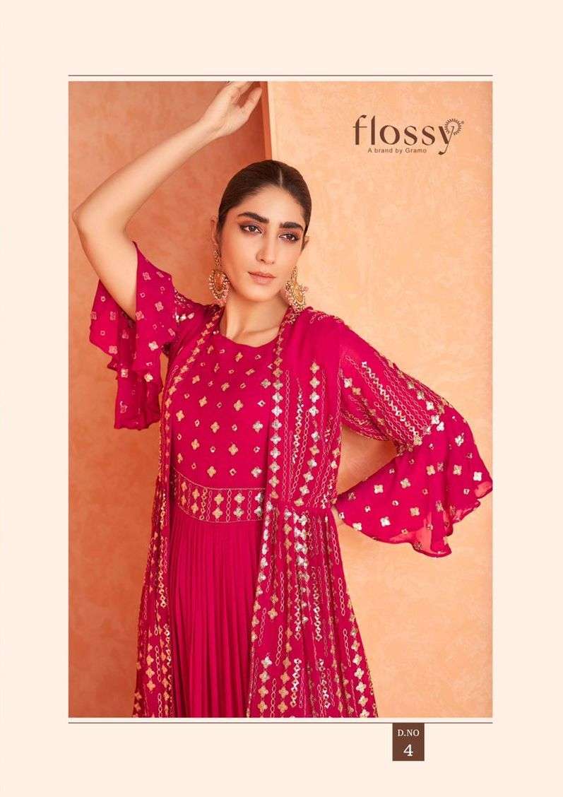 NAKSH VOL-1 BY FLOSSY 01 TO 04 SERIES DESIGNER GEORGETTE DRESSES