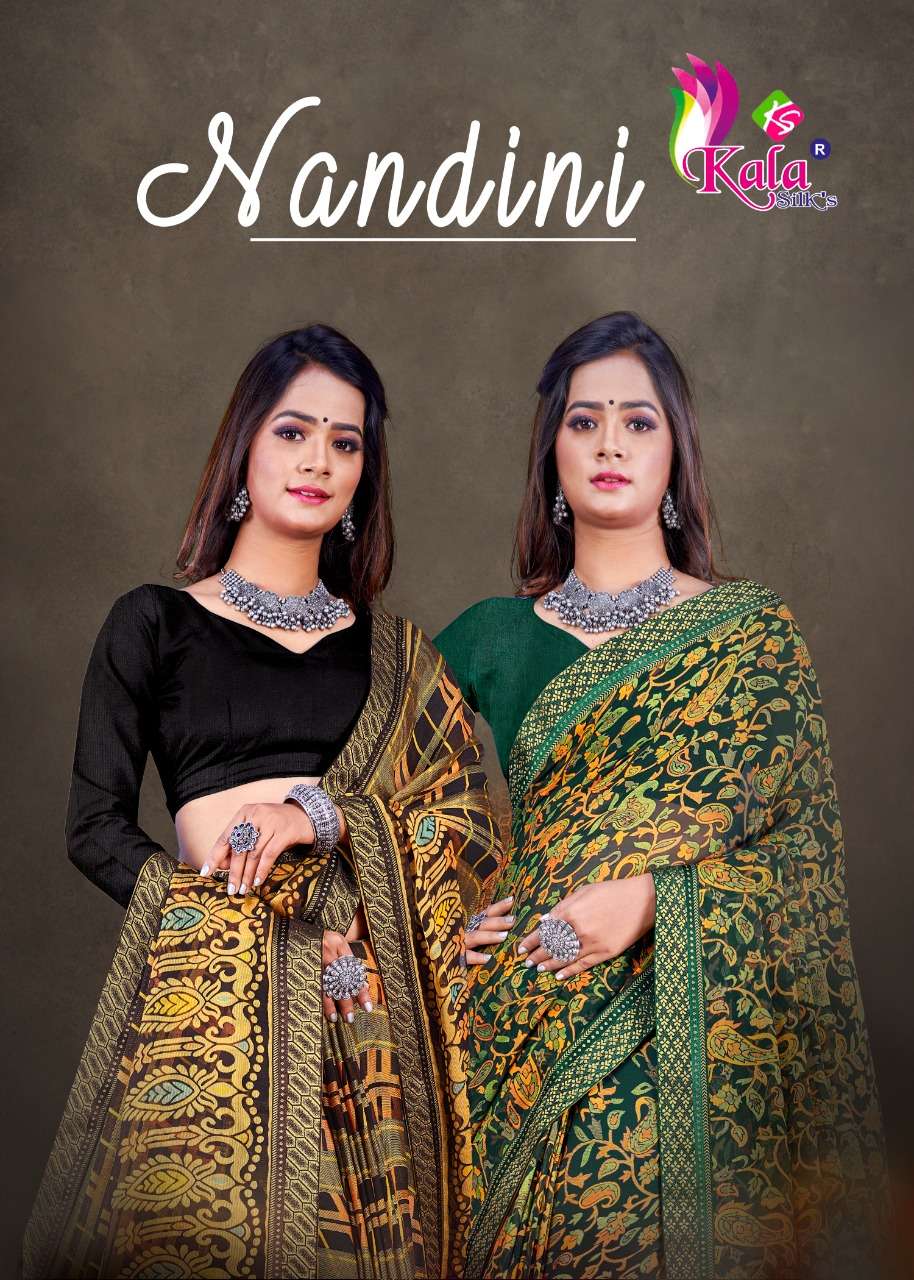 NANDINI BY KALA SILKS 1501 TO 1508 SERIES DESIGNER KHUSHI BRASSO SAREES