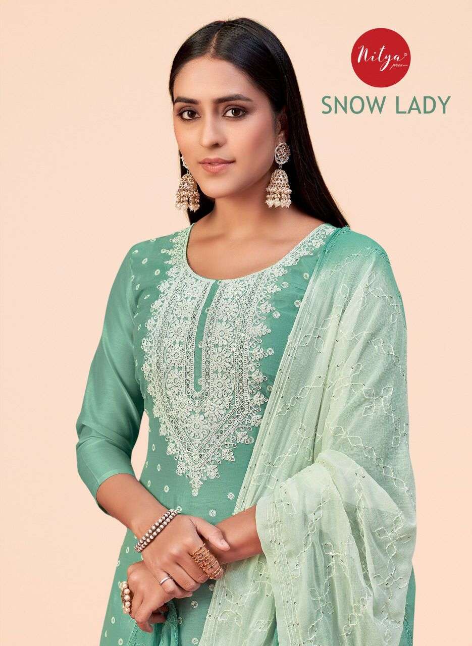 NITYA SNOW LADY BY LT FABRICS 01 TO 06 SERIES EMBROIDERED DRESSES