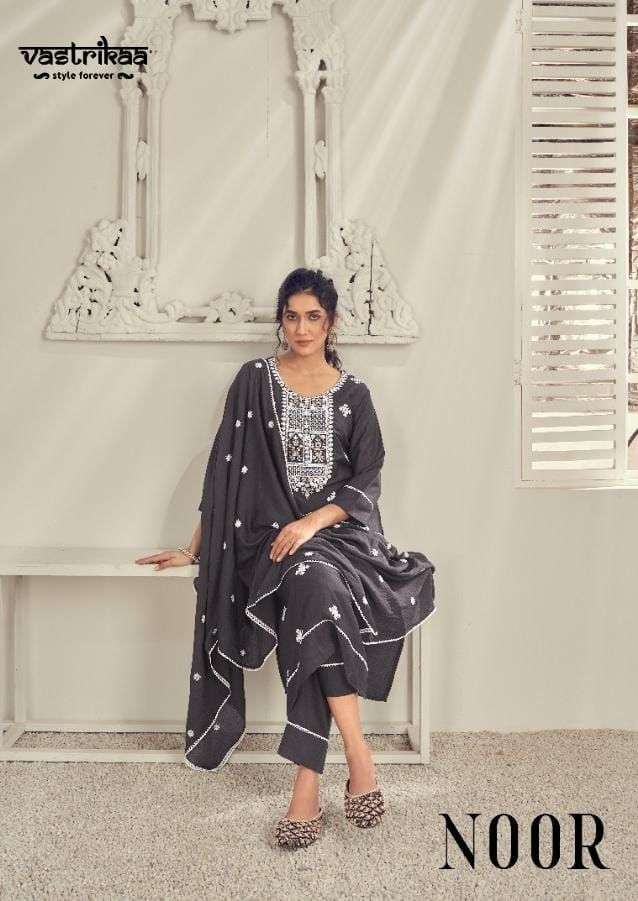 NOOR BY VASTRIKAA 204 TO 209 SERIES DESIGNER CHINON SILK DRESSES