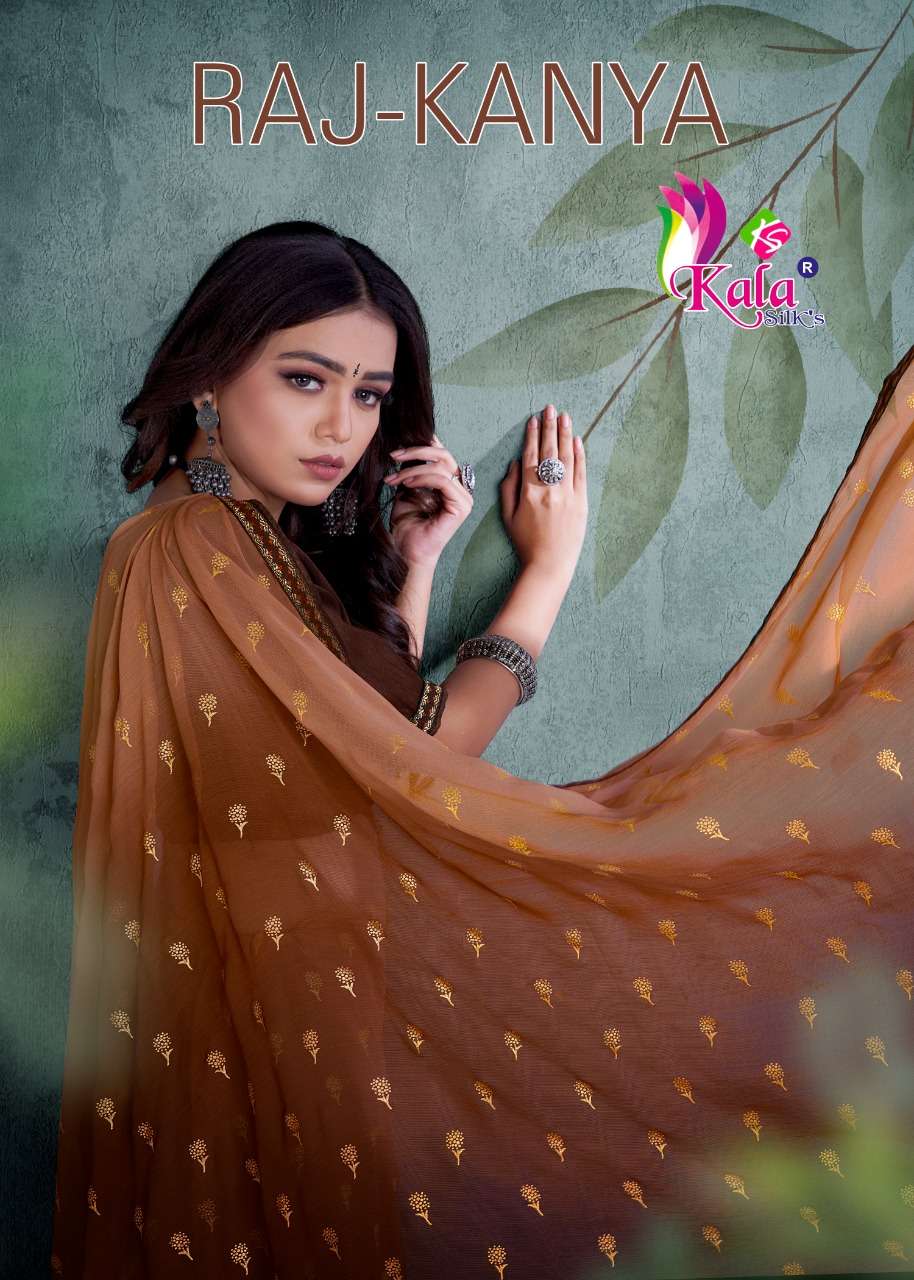 RAJ-KANYA BY KALA SILKS 1701 TO 1708 SERIES WEIGHTLESS CHIFFON SAREES