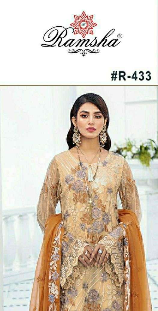 RAMSHA R-433 HIT DESIGN BY RAMSHA DESIGNER GEORGETTE PAKISTANI DRESSES